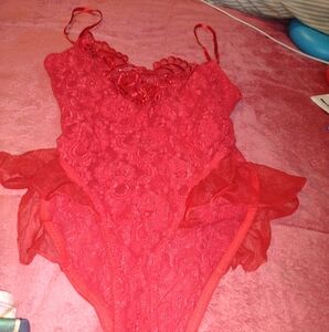 Intimate Style Red Lace Bodysuit